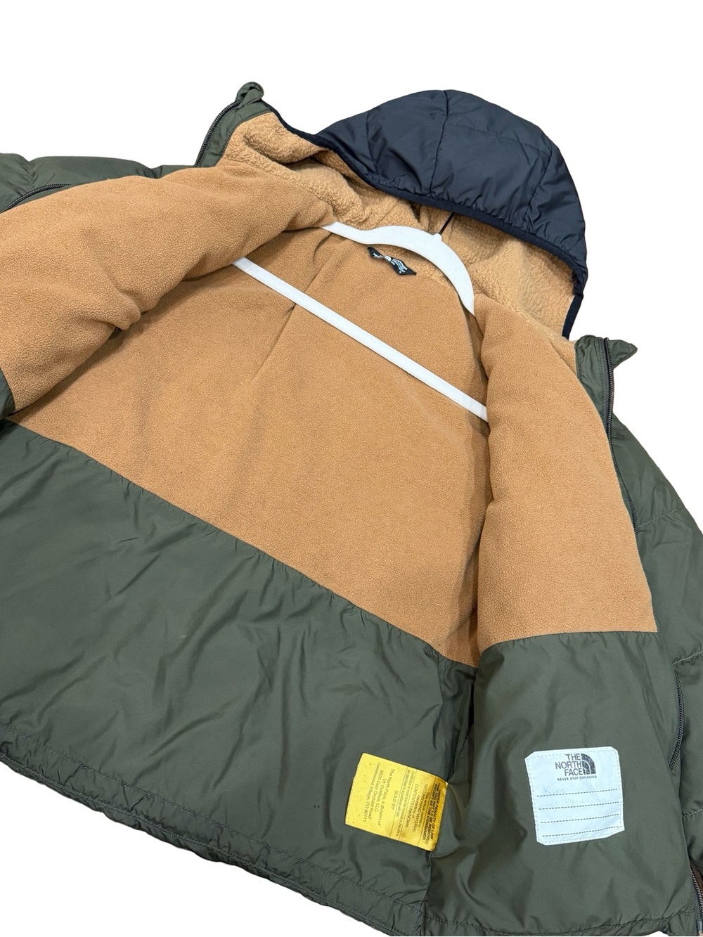 🌿 The North Face Kids 600 Fill Down Puffer Jacket Olive and Black Size Medium - Picture 7 of 15